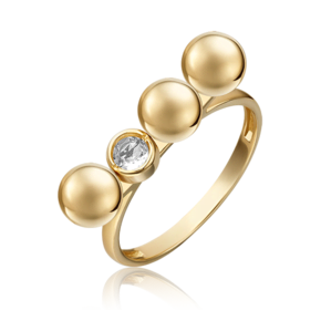 Кольцо «Дуэт форм» из лимонного золота с натуральным топазом white 01-5510-00-201-1130