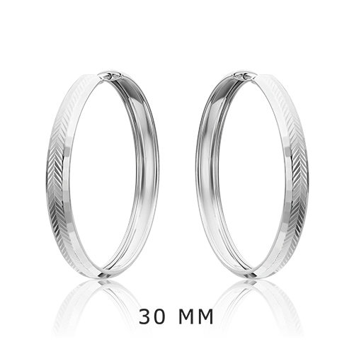 Серьги-конго из серебра с алмазной гранью 02-4801-00-000-0200-68