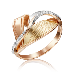 Кольцо из комбинированного золота с фианитами 01-5158-00-401-1113-48