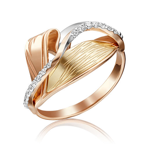 Кольцо из комбинированного золота с фианитами 01-5158-00-401-1113-48