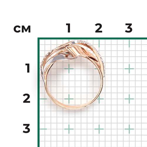 Кольцо из комбинированного золота с фианитами 01-5158-00-401-1113-48