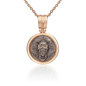 Подвеска «Медведь» из комбинированного золота