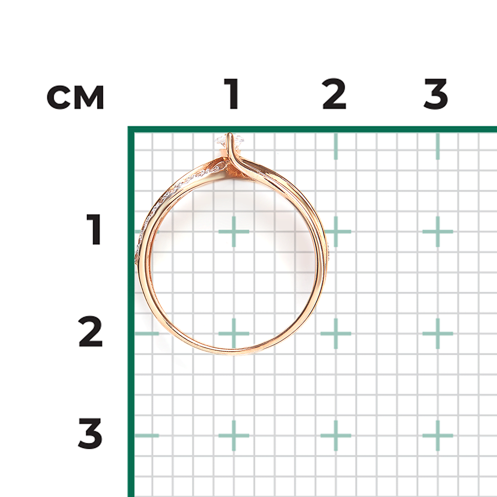 Кольцо из красного золота с фианитами 01-4480-00-501-1110-38