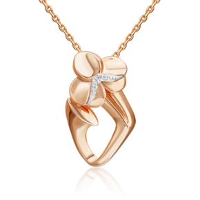 Подвеска из комбинированного золота с бриллиантами