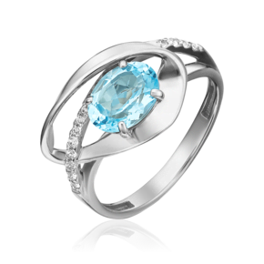 Кольцо из белого золота с топазом и натуральными топазами white 01-5330-00-201-1120-57