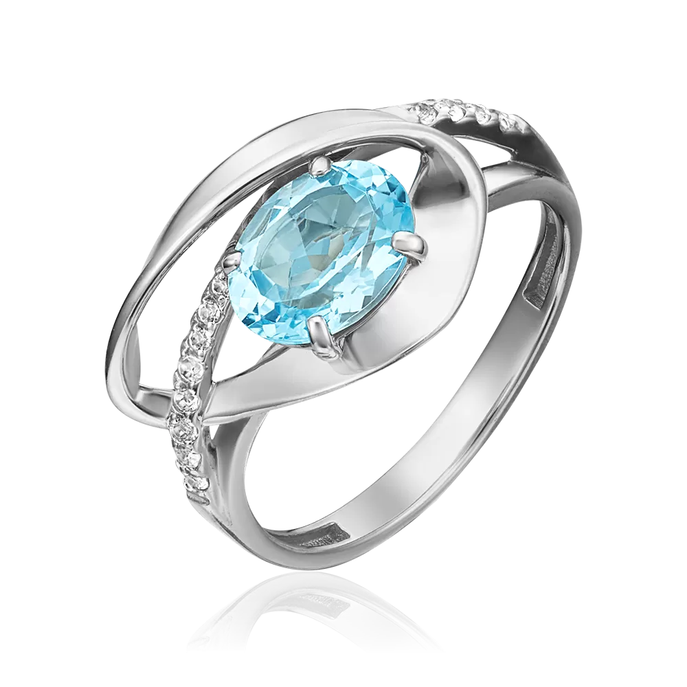 Кольцо из белого золота с топазом и натуральными топазами white 01-5330-00-201-1120-57