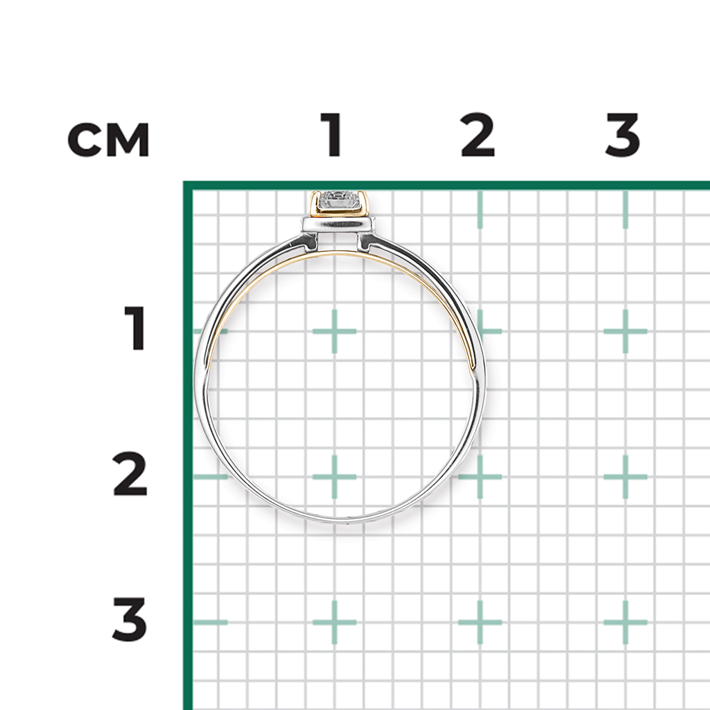 Кольцо из комбинированного золота с бриллиантом 01-5171-00-101-1121-30