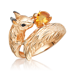 Кольцо «Белка» из красного золота с цитрином 01-5783-00-206-1110