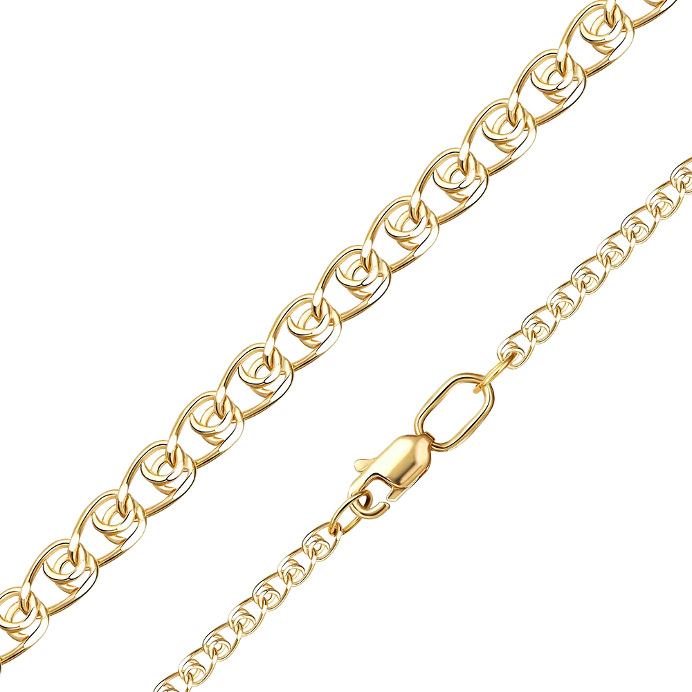 Цепь из лимонного золота с алмазной гранью (плетение «Лав») 21-0413-040-1130-17