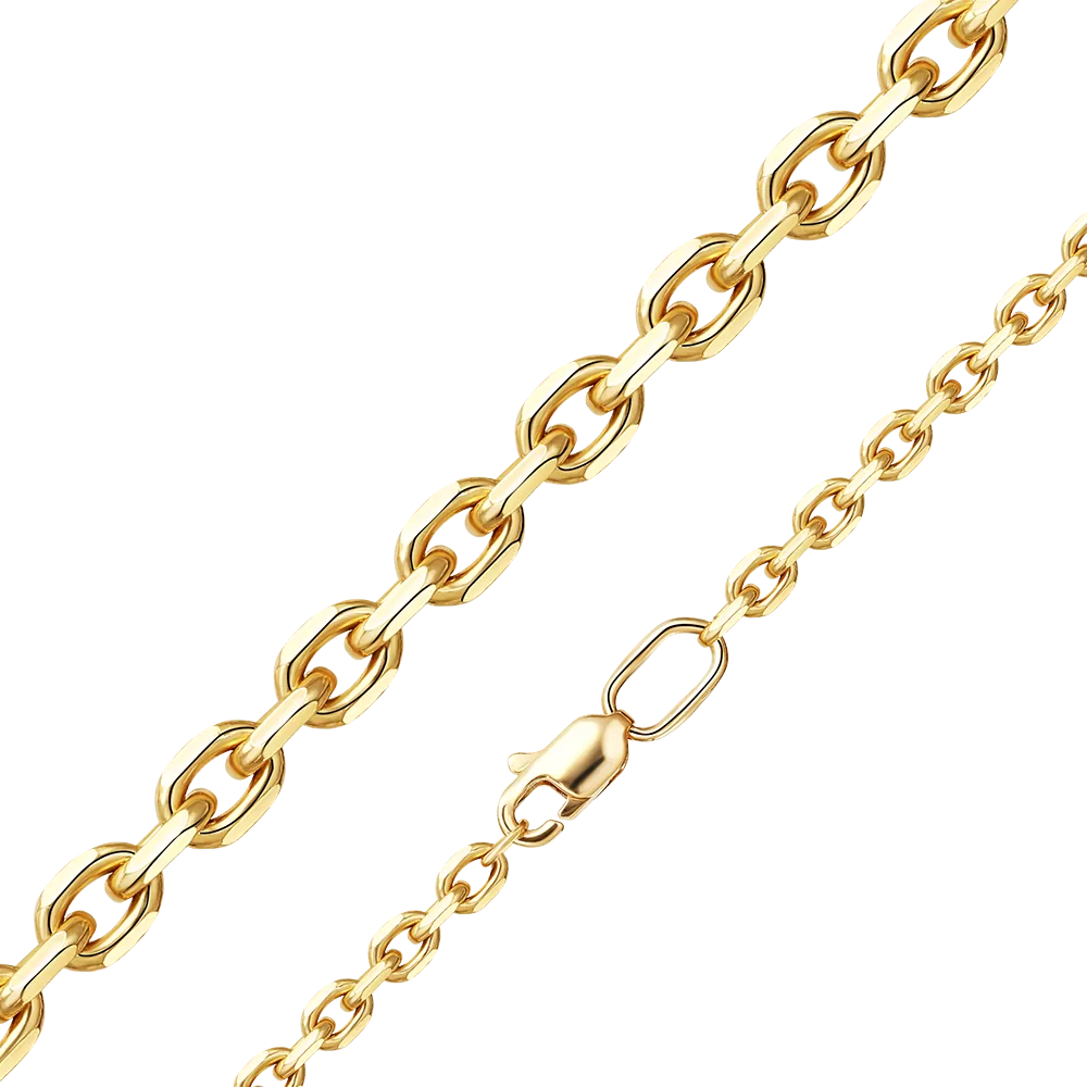 Цепь из лимонного золота с алмазной гранью (плетение «Якорное») 21-0813-100-1130-17