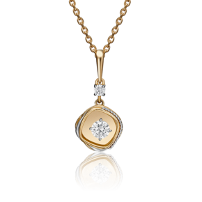 Подвеска из лимонного золота с фианитами