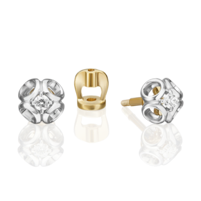 Серьги-пусеты из комбинированного золота с бриллиантом 02-5333-00-101-1121
