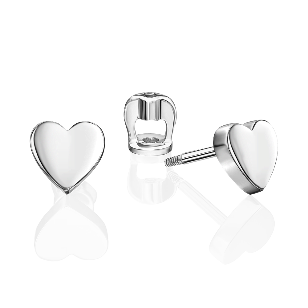Серьги-пусеты «Сердца» из серебра 02-4515-00-000-0200