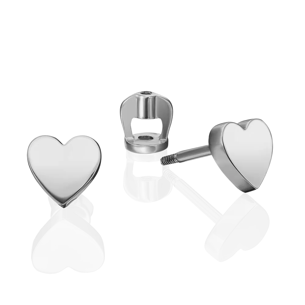 Серьги-пусеты «Сердца» из серебра 02-4515-00-000-0200