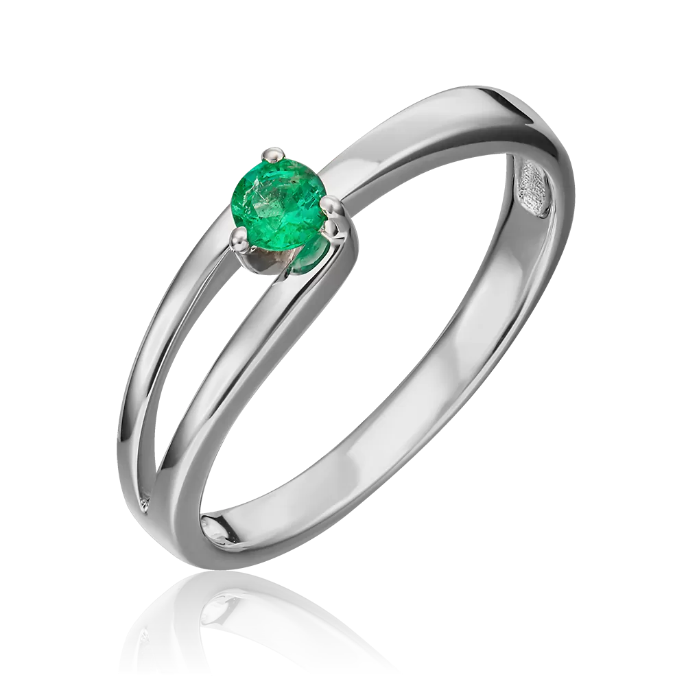 Кольцо из белого золота с изумрудом 01-0442-00-103-1120-30