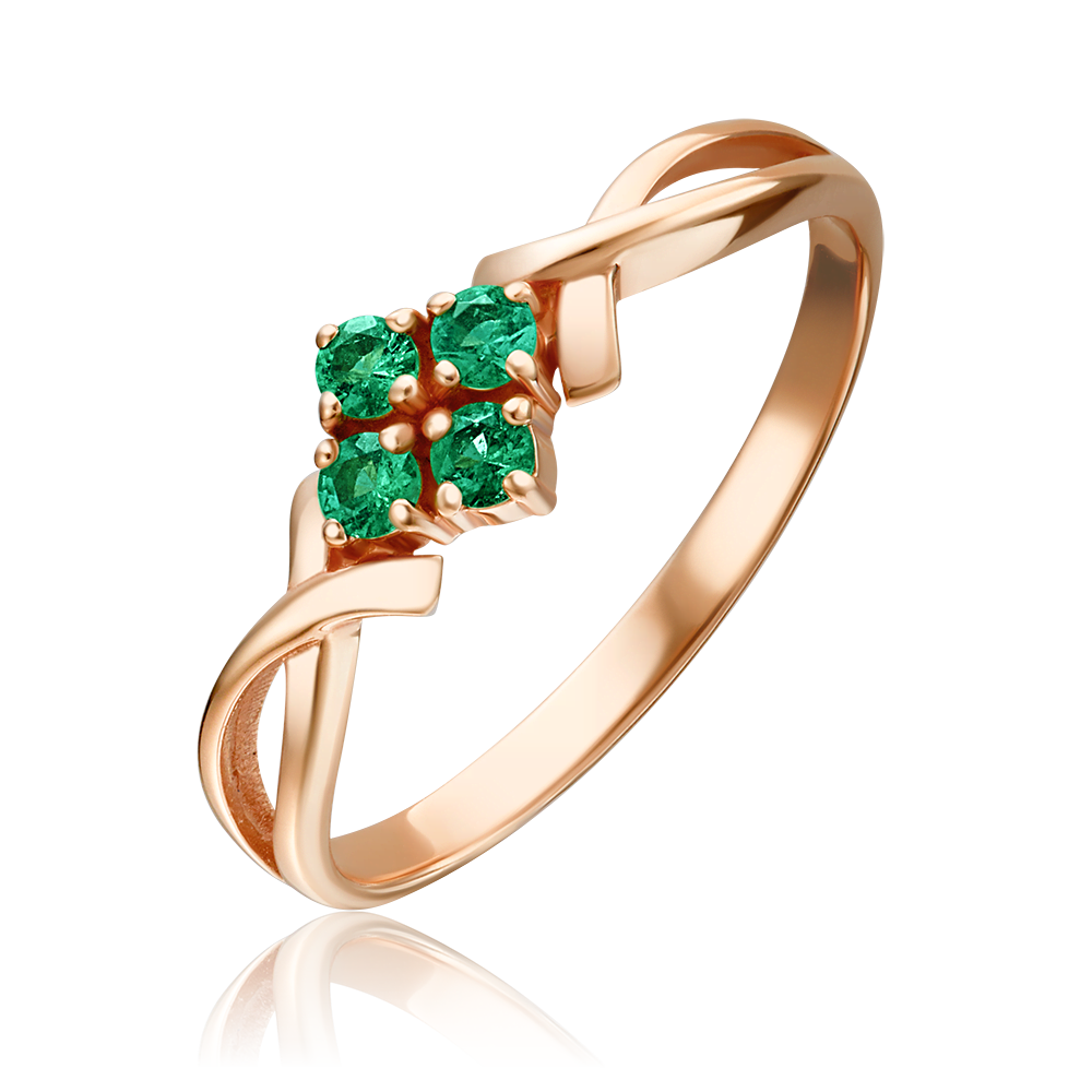 Кольцо из красного золота с изумрудами 01-0821-00-103-1110-30