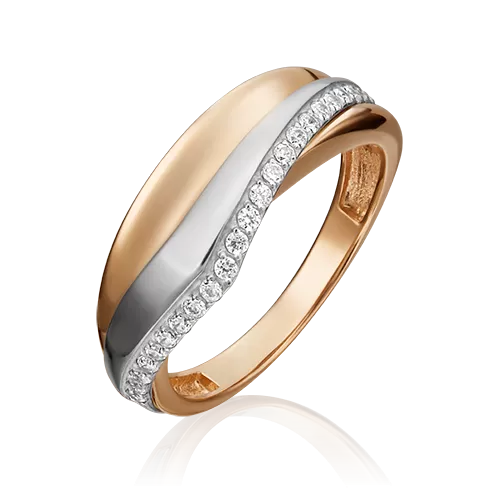 Кольцо из комбинированного золота с фианитами 01-5410-00-401-1111-24