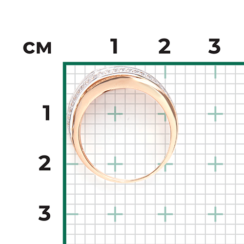 Кольцо из комбинированного золота с фианитами 01-5410-00-401-1111-24