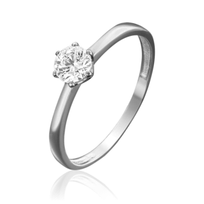 Помолвочное кольцо из белого золота с фианитом 01-3059-00-501-1120-38