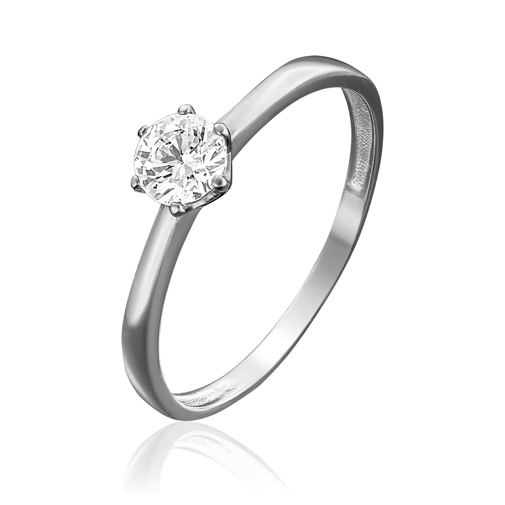 Помолвочное кольцо из белого золота с фианитом 01-3059-00-501-1120-38