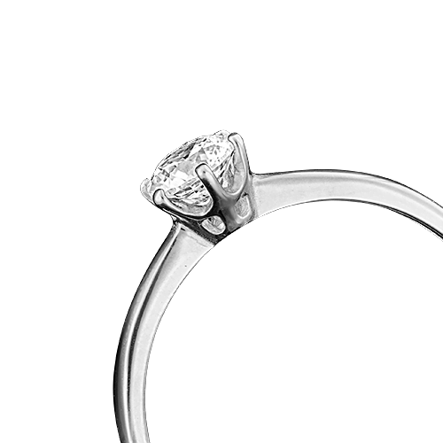 Помолвочное кольцо из белого золота с фианитом 01-3059-00-501-1120-38