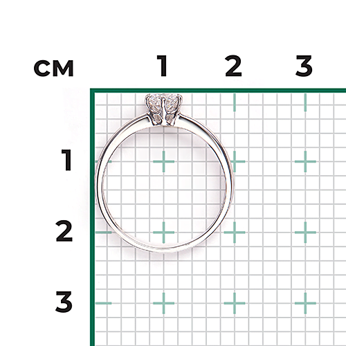 Помолвочное кольцо из белого золота с фианитом 01-3059-00-501-1120-38