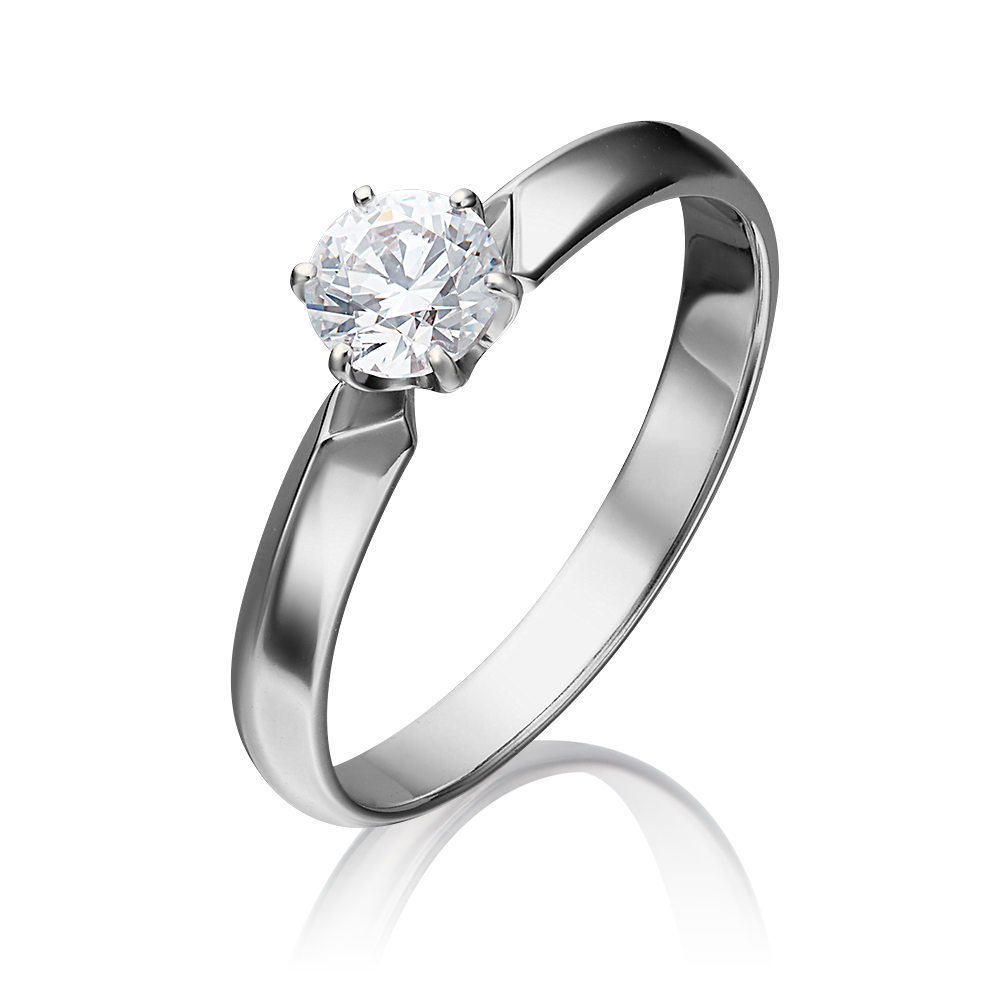 Помолвочное кольцо из белого золота с фианитом 01-1003-00-501-1120-38