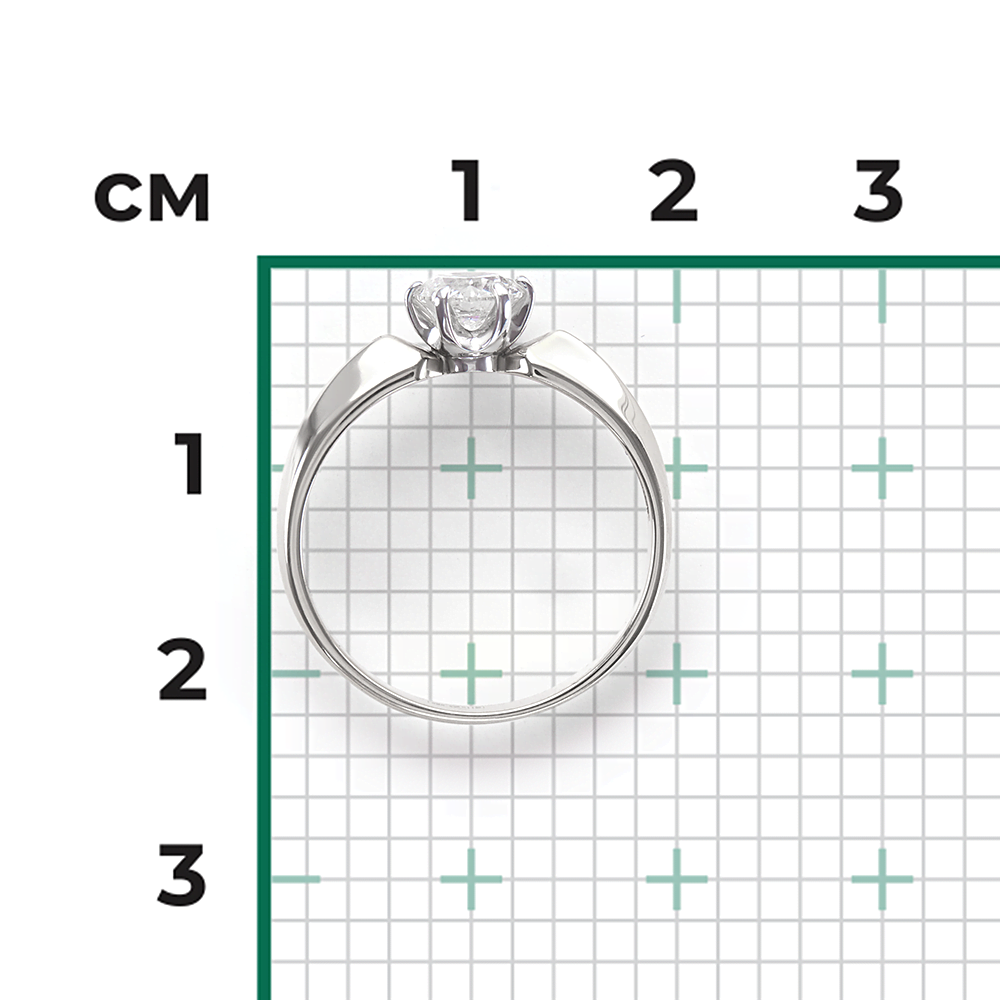 Помолвочное кольцо из белого золота с фианитом 01-1003-00-501-1120-38