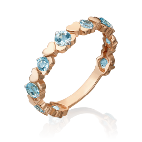 Кольцо из красного золота с топазами 01-5329-00-201-1110-57