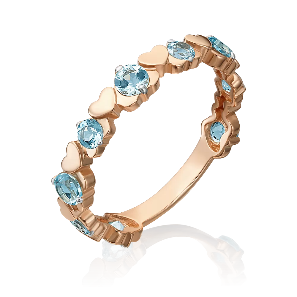 Кольцо из красного золота с топазами 01-5329-00-201-1110-57