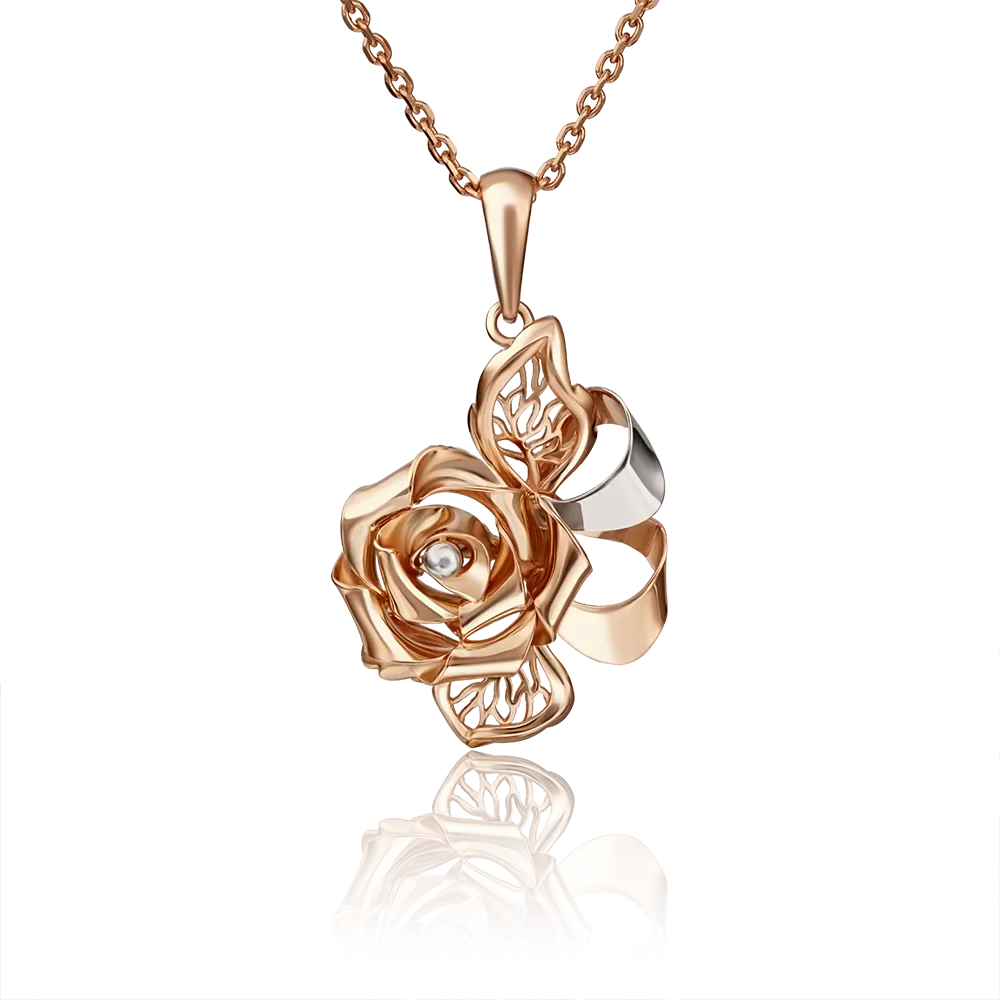 Подвеска «Роза» из красного золота 03-2888-00-000-1110-48