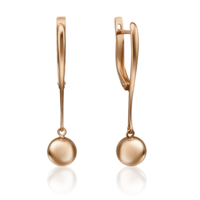 Серьги с английским замком из красного золота 02-4269-00-000-1110-42