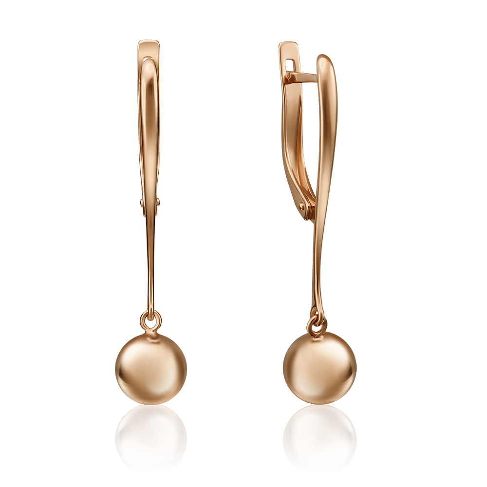 Серьги с английским замком из красного золота 02-4269-00-000-1110-42