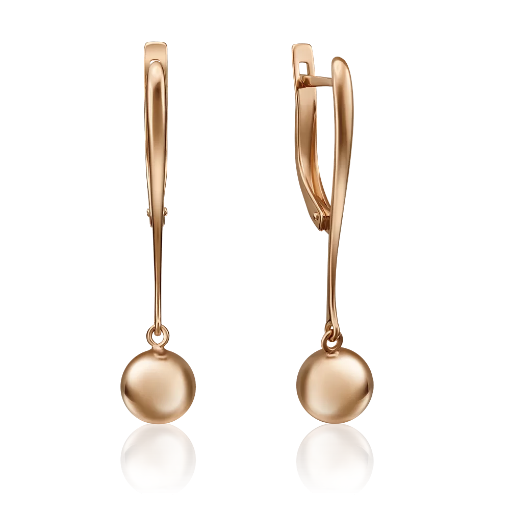 Серьги с английским замком из красного золота 02-4269-00-000-1110-42
