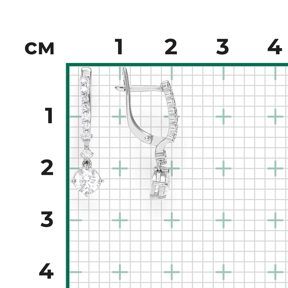 Серьги с английским замком из белого золота с бриллиантами 02-0690-00-101-1120-30