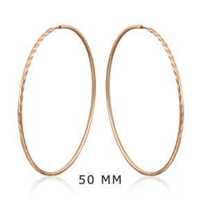 Серьги-конго из красного золота с алмазной гранью 02-0074-00-000-1110-19