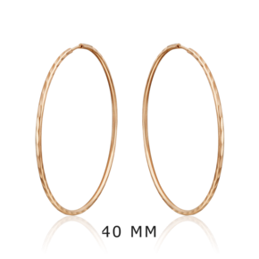 Серьги-конго из красного золота с алмазной гранью 02-0074-01-000-1110-19