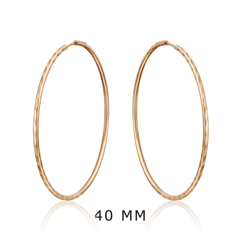 Серьги-конго из красного золота с алмазной гранью 02-0074-01-000-1110-19