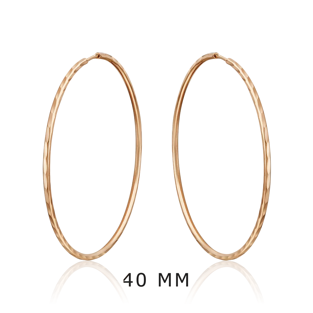 Серьги-конго из красного золота с алмазной гранью 02-0074-01-000-1110-19