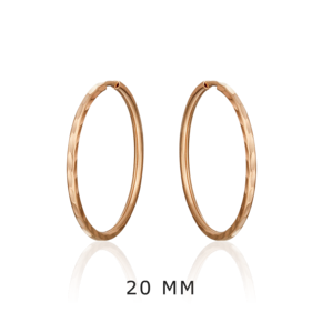 Серьги-конго из красного золота с алмазной гранью