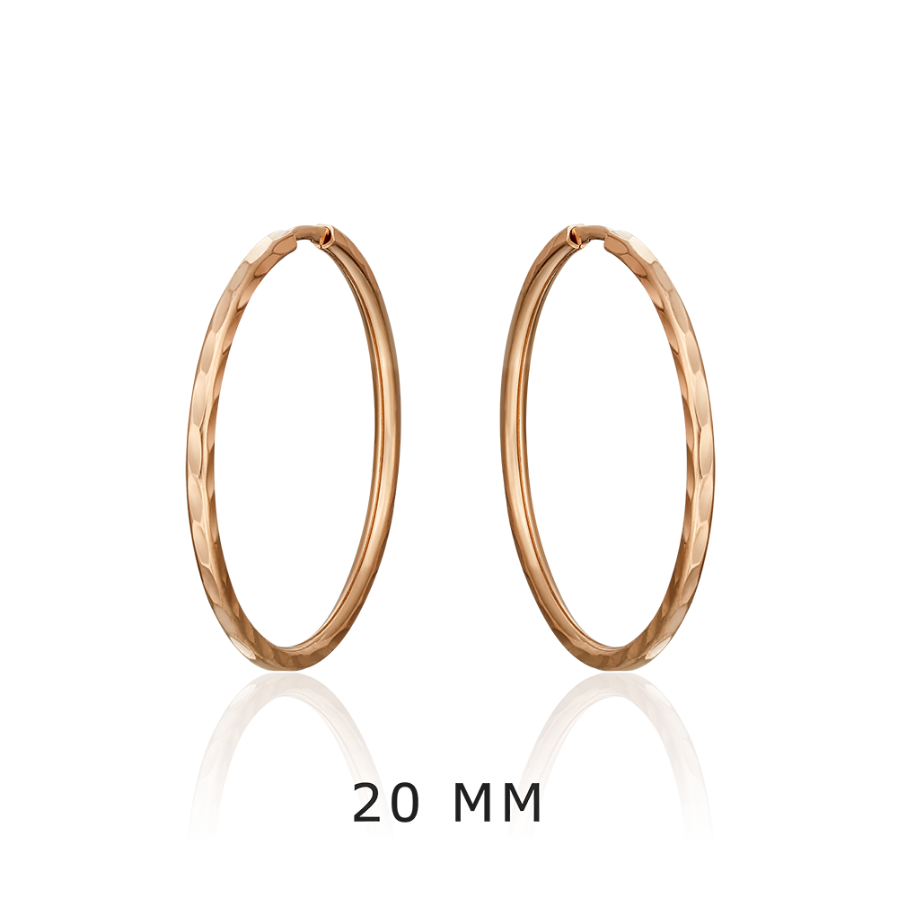 Серьги-конго из красного золота с алмазной гранью 02-0074-02-000-1110-19