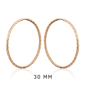 Серьги-конго из красного золота с алмазной гранью 02-0074-03-000-1110-19