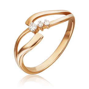 Кольцо из красного золота с бриллиантами 01-1096-00-101-1110-30