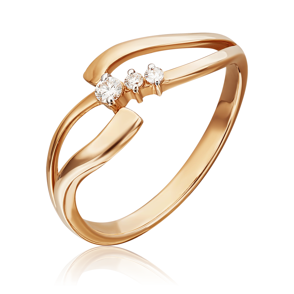 Кольцо из красного золота с бриллиантами 01-1096-00-101-1110-30