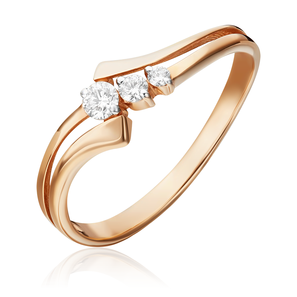 Кольцо из красного золота с бриллиантами 01-1098-00-101-1110-30