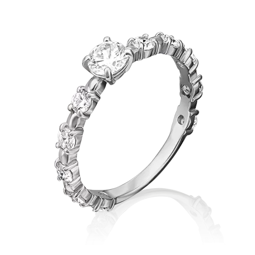 Помолвочное кольцо из серебра с фианитами 01-5364-00-401-0200-69