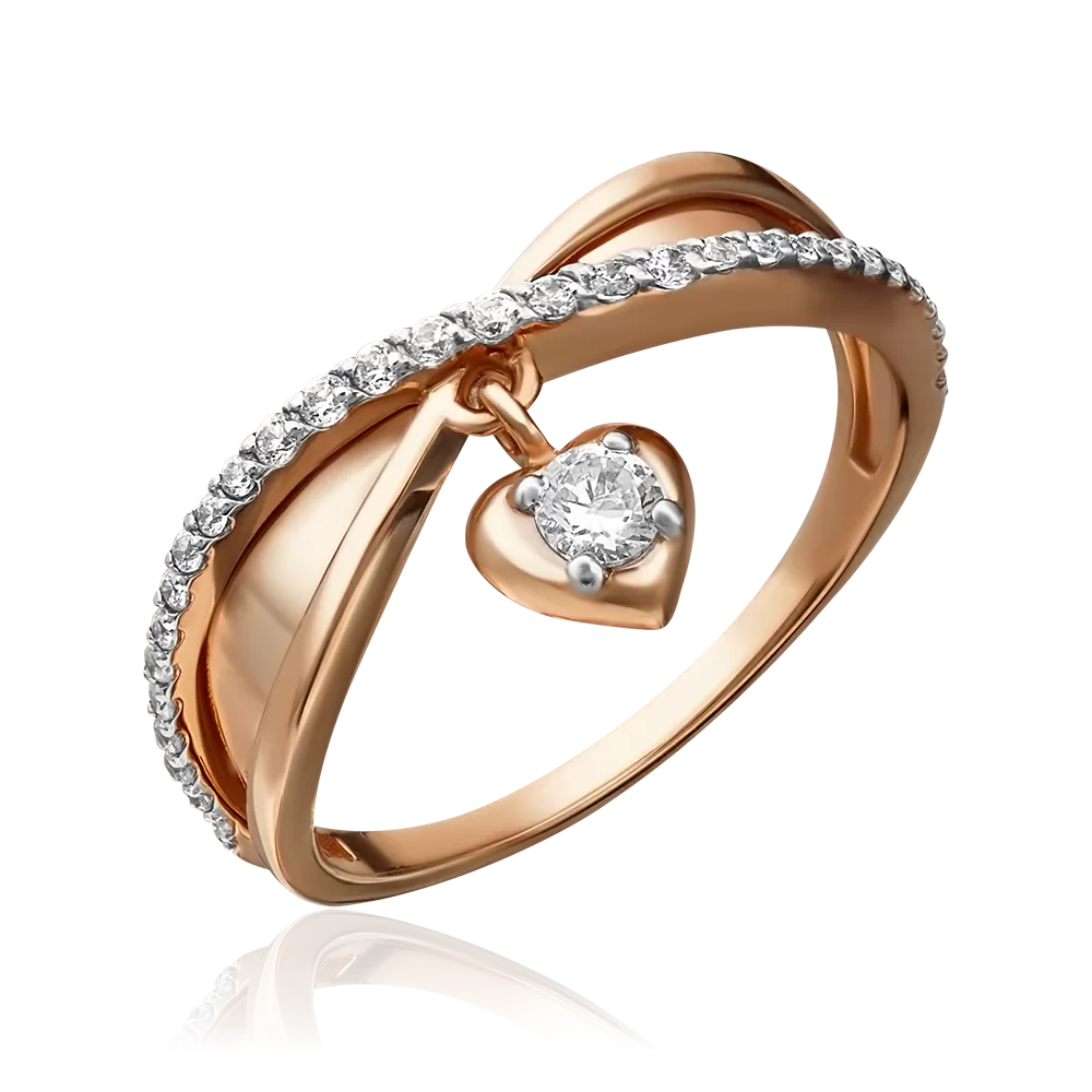 Кольцо из красного золота с фианитами 01-5276-00-401-1110-24