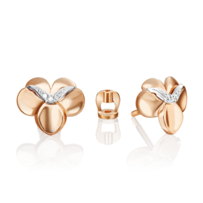 Серьги-пусеты из комбинированного золота с бриллиантами 02-4999-00-101-1111