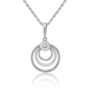 Подвеска из белого золота с фианитом 03-3078-00-501-1120-38