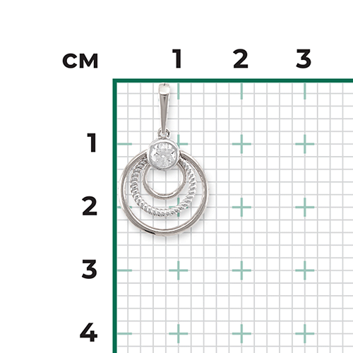 Подвеска из белого золота с фианитом 03-3078-00-501-1120-38